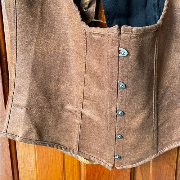 Cosplay/ Ren Faire medium corset faux suede - Picture 2 of 6